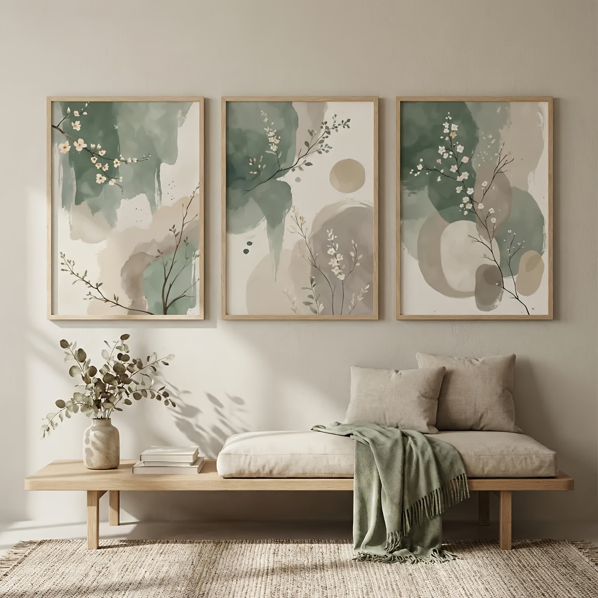 Plant Parenting - 3pcs Japanese-Style Plant Canvas Wall Art