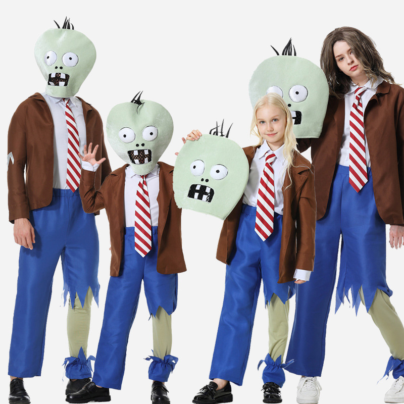 Plant Parent Halloween Costume - Parent-Child Matching Halloween Plant VS Zombie